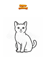 Disegno da colorare Gatto Bobtail Giapponese