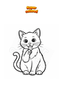 Disegno da colorare Gatto che lecca
