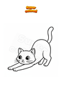 Disegno da colorare Gatto che si stiracchia
