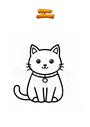 Disegno da colorare Gatto con collarino