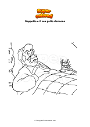 Disegno da colorare Geppetto e il suo gatto dormono