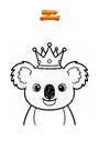 Disegno da colorare Koala con corona