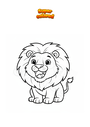 Disegno da colorare Leone felice