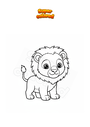 Disegno da colorare Leone giovane