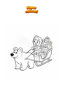 Disegno da colorare Masha e Orso regali natale