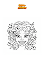 Disegno da colorare Medusa che sorride
