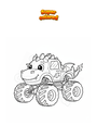 Disegno da colorare Monster car drago