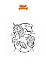 Disegno da colorare Numero 6 unicorno