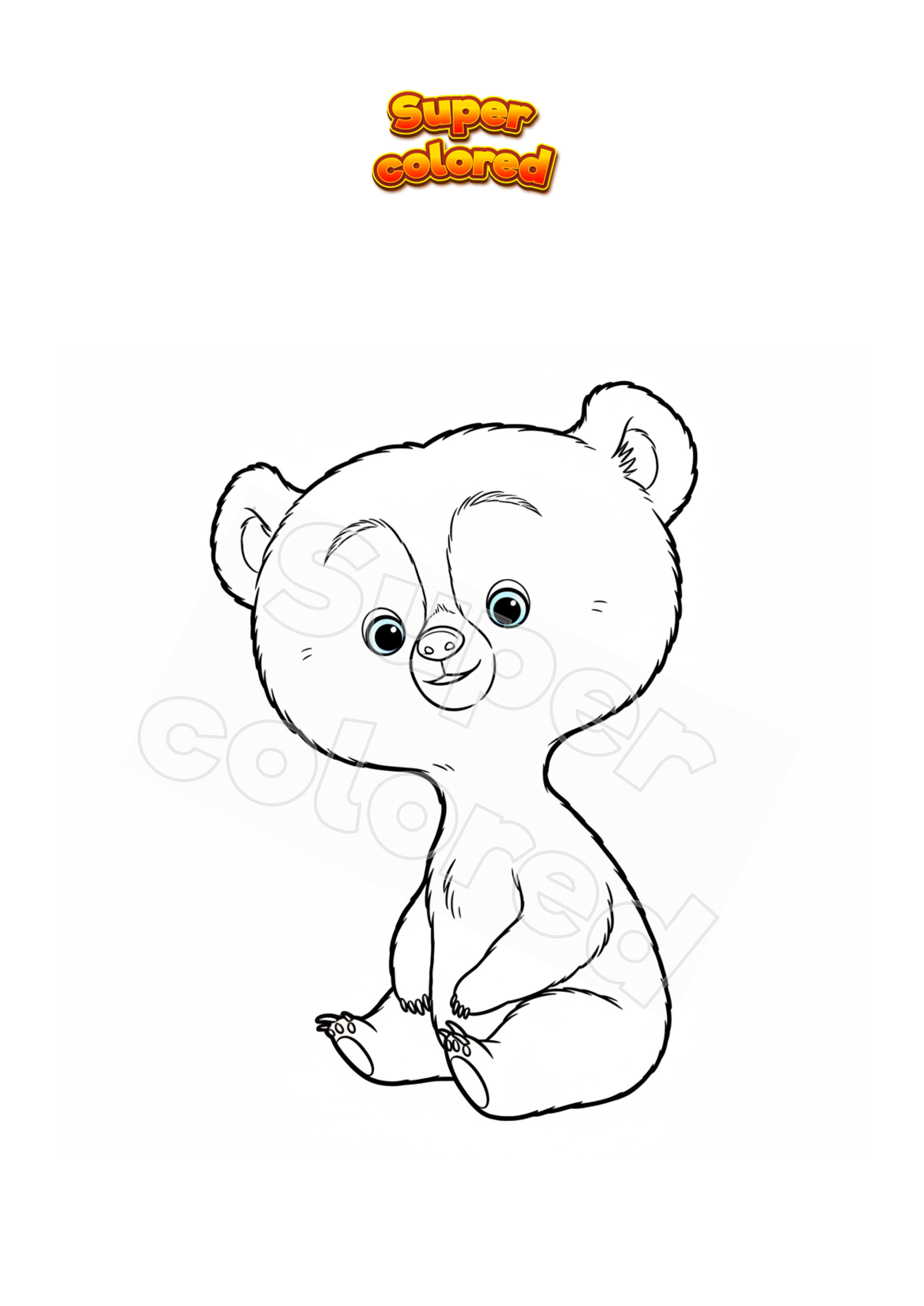 Disegno da colorare Orso in piedi, image size:2481x3507