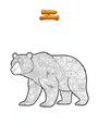 Disegno da colorare Orso Grizzly Mandala Zentangle