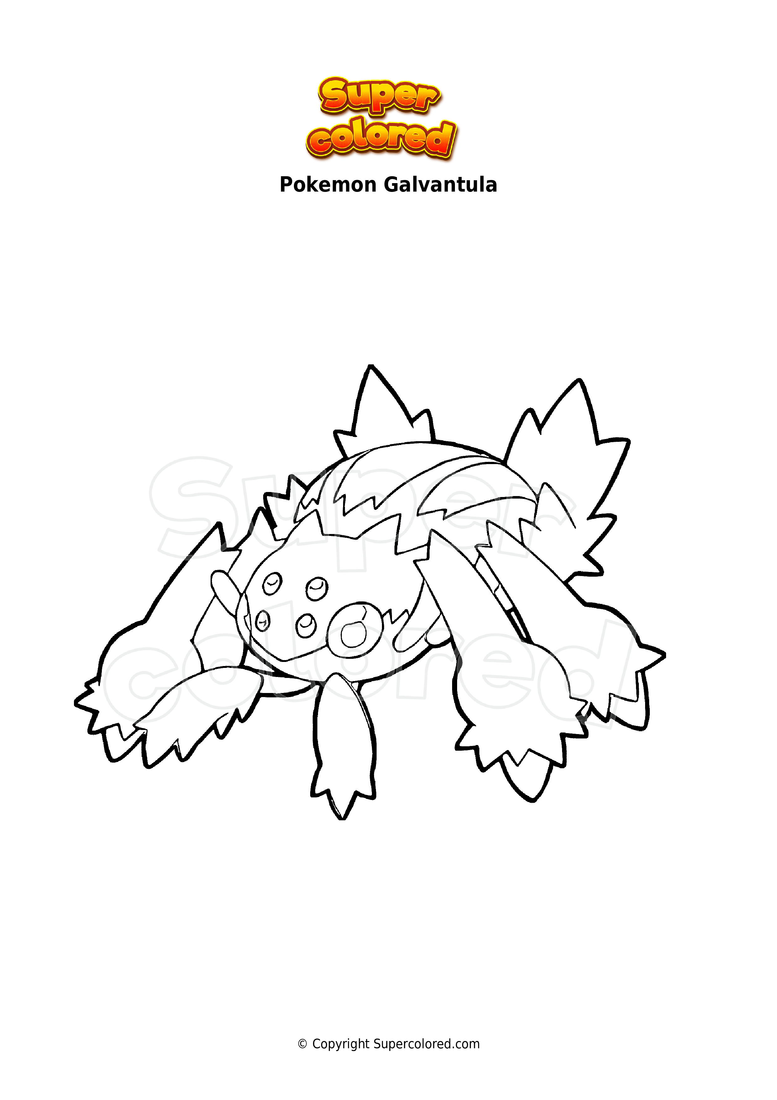 Disegno da colorare Pokemon Galvantula - Supercolored.com