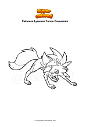 Disegno da colorare Pokemon Lycanroc Forma Crepuscolo