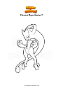 Disegno da colorare Pokemon Mega Mewtwo Y