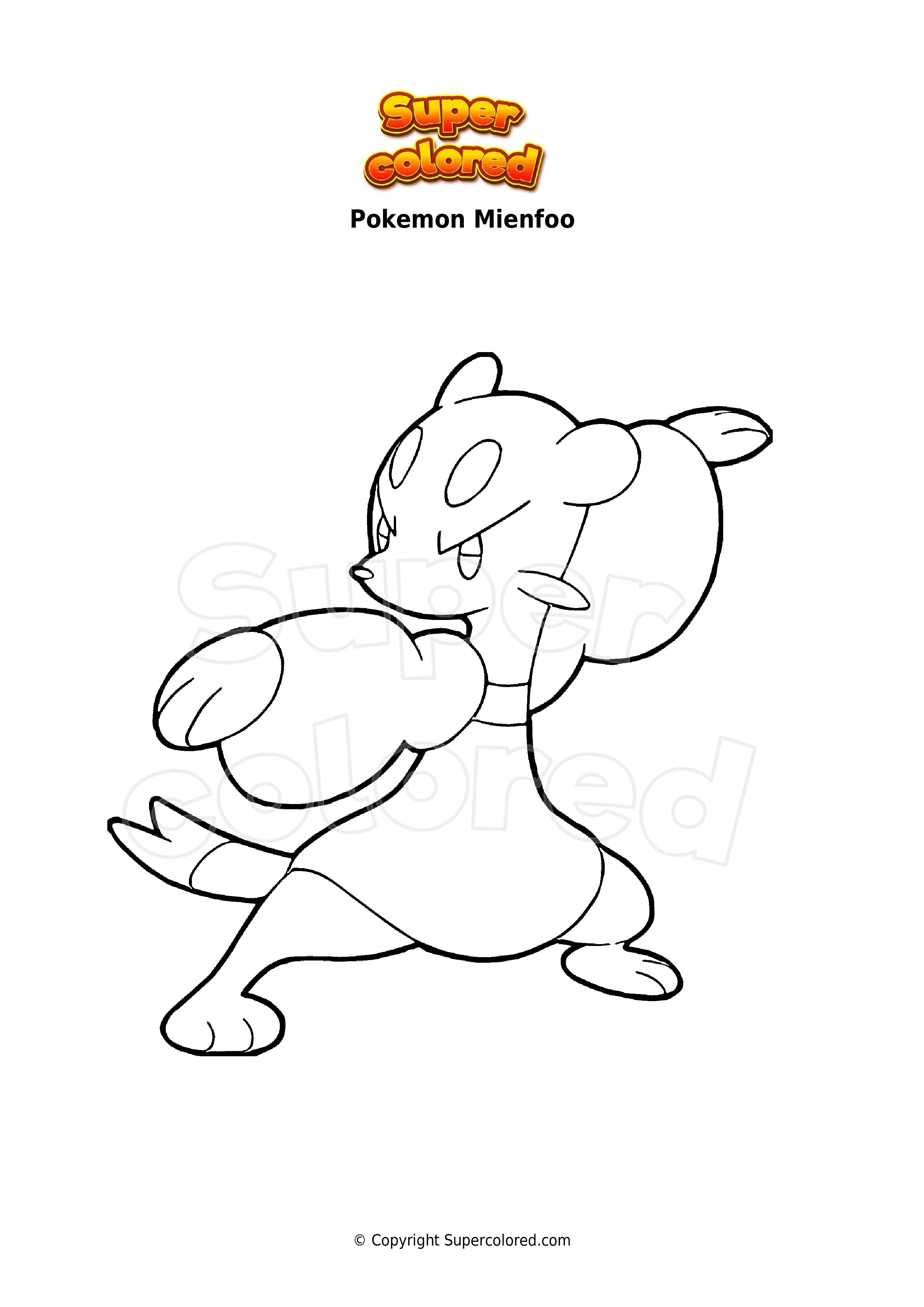 mienfoo coloring page pokemon