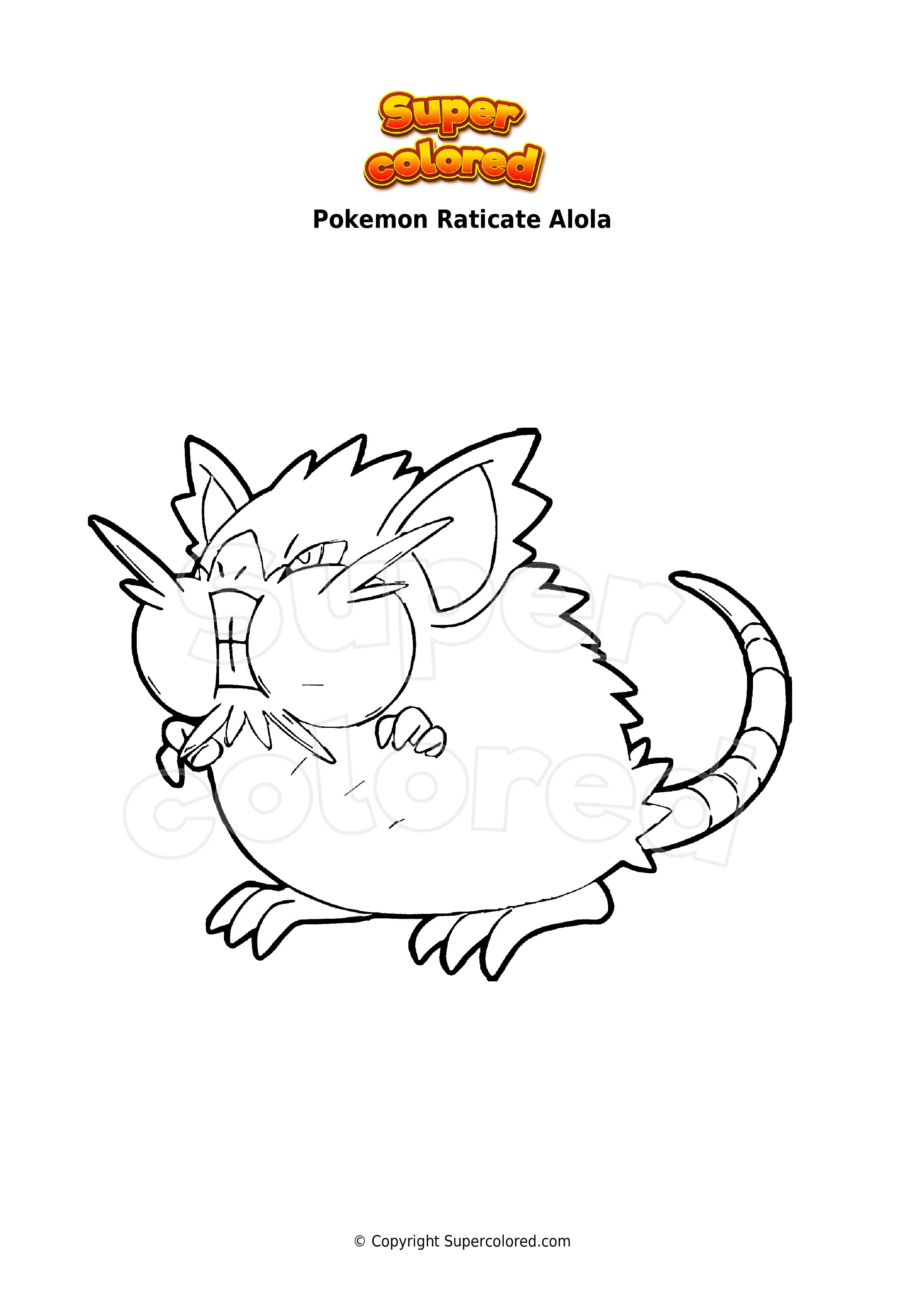 Disegno Da Colorare Pokemon Raticate Alola Disegno Da Colorare Pokemon Raticate Alola