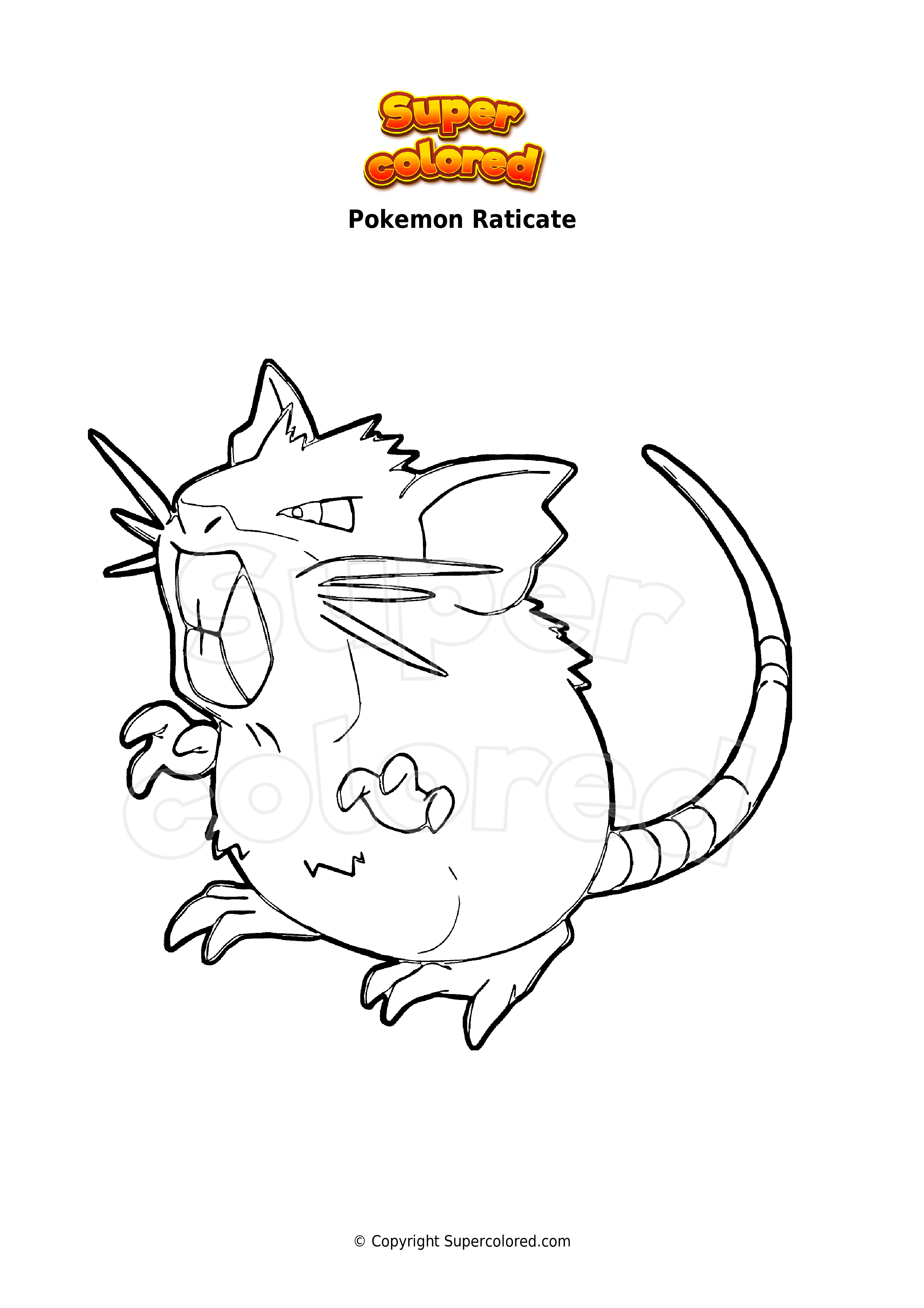 Disegno Da Colorare Pokemon Raticate Disegno Da Colorare Pokemon Raticate