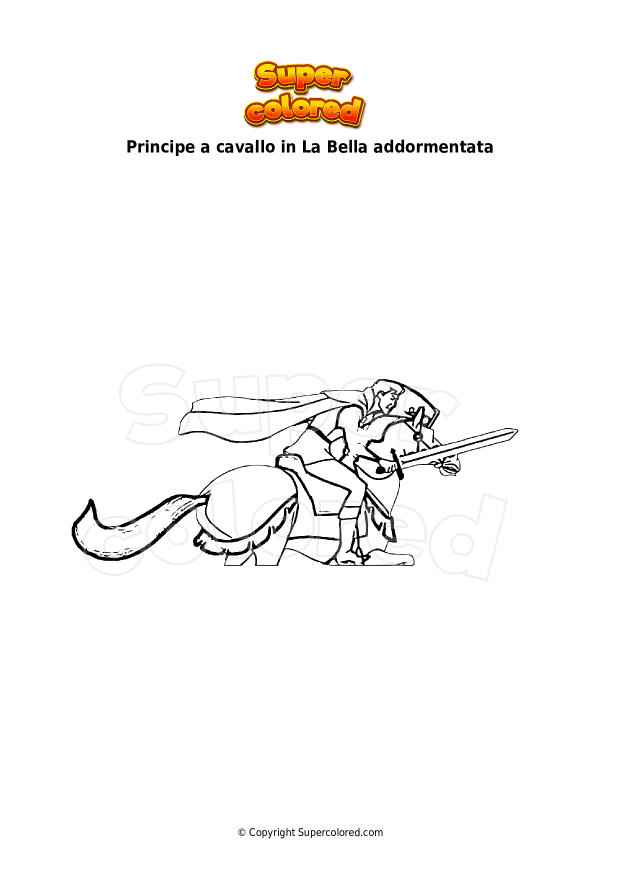 disegno-da-colorare-principe-a-cavallo-in-la-bella-addormentata