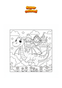 Disegno da colorare Principe e principessa su un drago