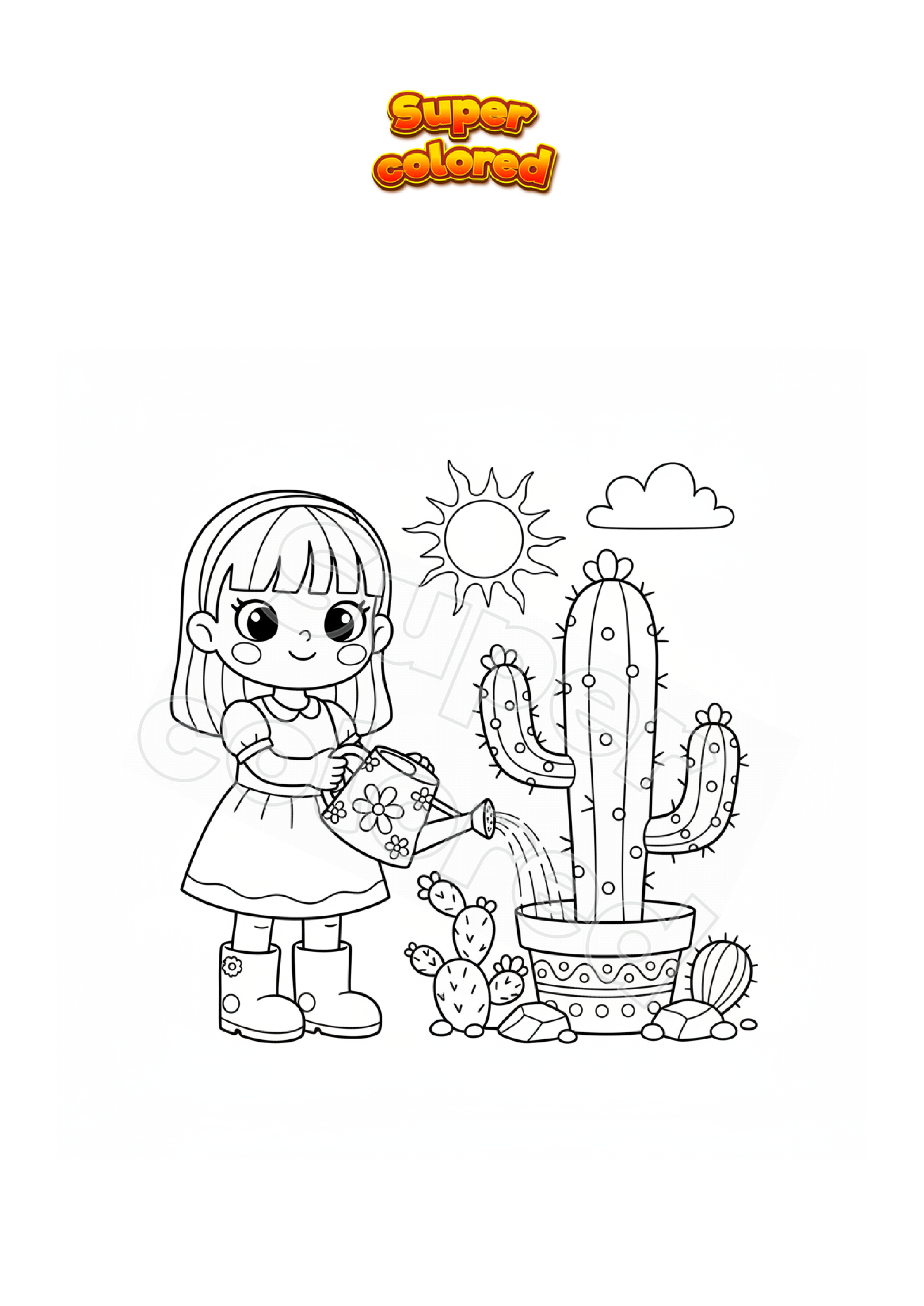 Disegno da colorare Bambina che non vuole fare il bagnetto, image size:2481x3507