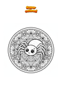 Disegno da colorare Ragno che attacca Mandala Zentangle