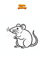Disegno da colorare Ratto che annusa