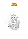 Disegno da colorare Unicorno gatto sirena