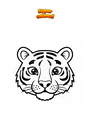 Disegno da colorare Viso di tigre