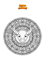 Disegno da colorare Zodiaco Toro Mandala Zentangle